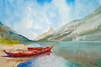 Shaima Umer, 14 x 21 Inch, Water Color on Paper, Seascape Painting, AC-SHA-049
